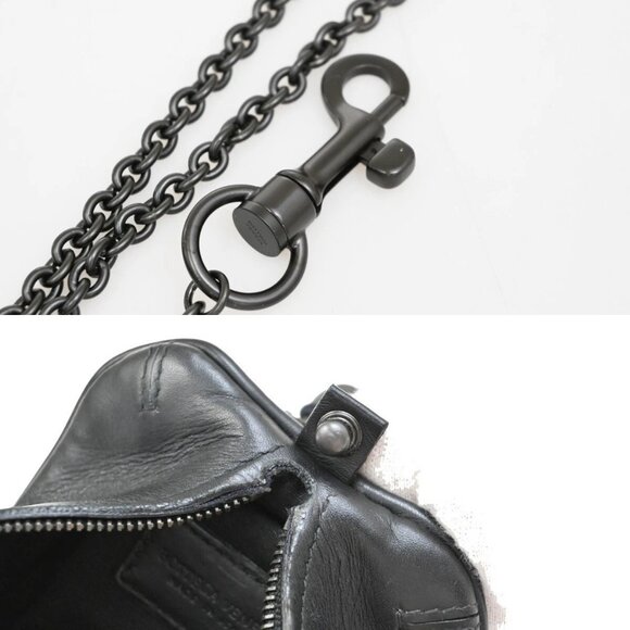 BOTTEGA VENETA Intrecciato Chain Coin Case Wallet Leather Black Italy - Picture 8 of 11